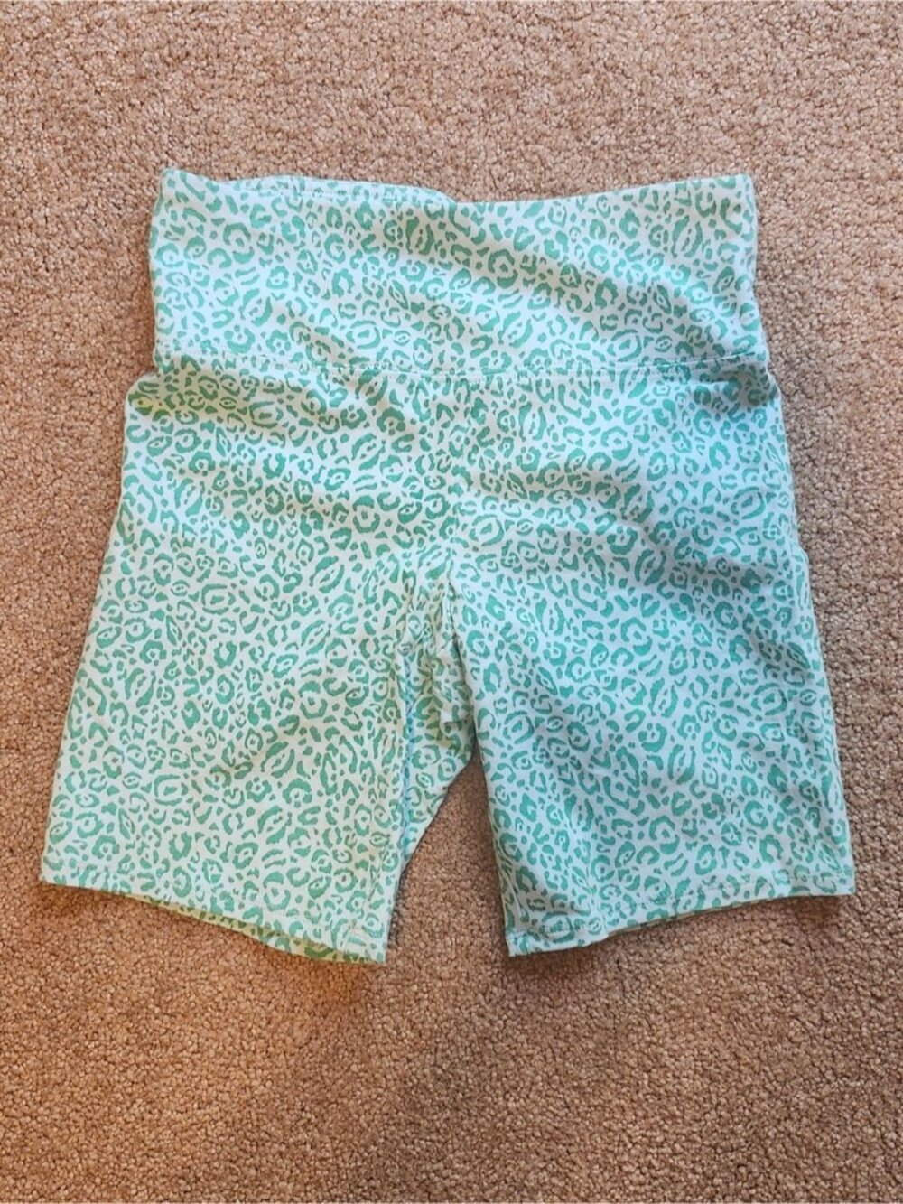 Billabong Mint Aqua Leopard High-Waist Bike Shorts